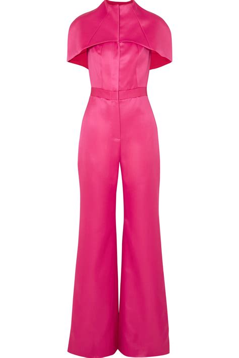 pink silk jumpsuit prada
